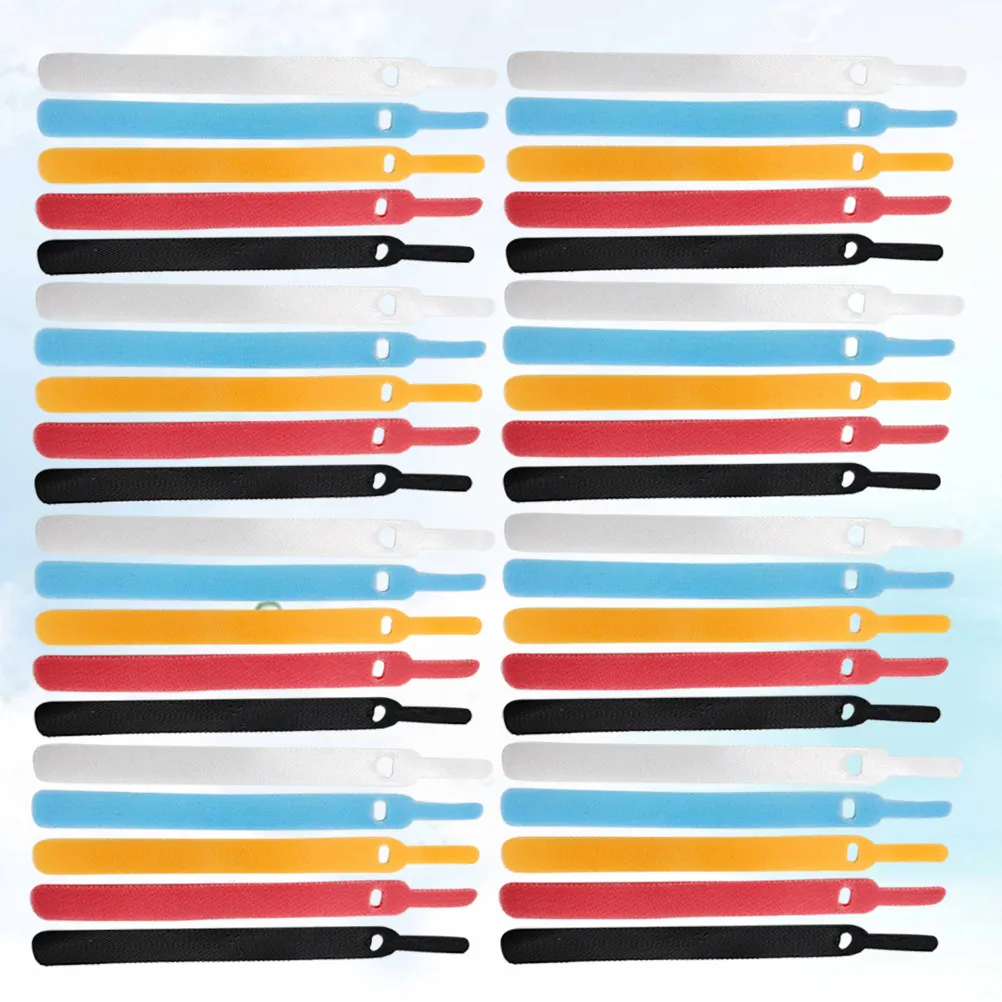 100Pcs Cable Ties Nylon Self-Adhesive Reusable Cable Organizers for Guitar TV Computer Power Cords