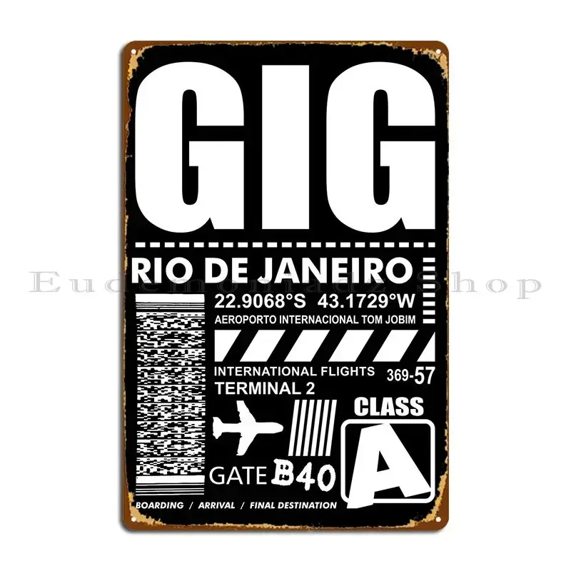 Rio De Janeiro Internationales Metallschild, personalisierbar, für Club, Garage, Wohnzimmer, Design-Blechschild, Poster