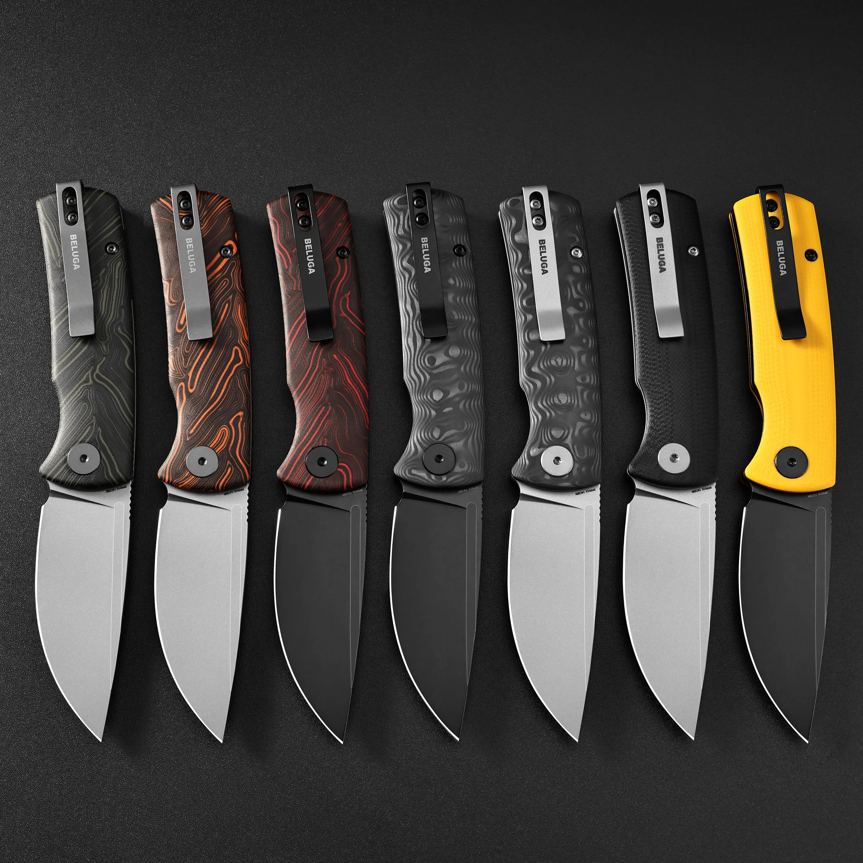 Petrified Fish PFP01X Small Folding Knife Beluga Mini Pocketknif EDC G10 Handle 14C28N Steel Tactical Camping Survival Multitool