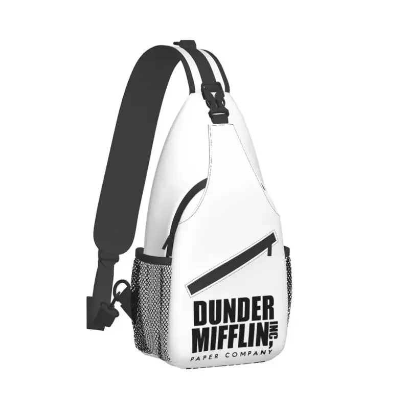 Dunder Mifflin Paper Company Bolsas tipo bandolera para viajes, senderismo, programa de televisión de oficina para hombre, mochila cruzada en el pecho, mochila de hombro