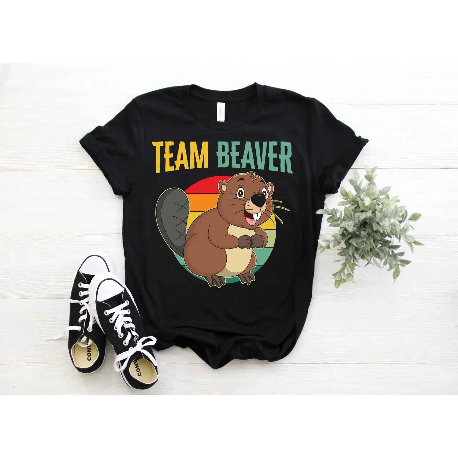 Team Beaver Vintage Retro T Shirt Cute Lover Funny Rodent Animal Day Birthday Present Zookeeper vintage Washed streetwear
