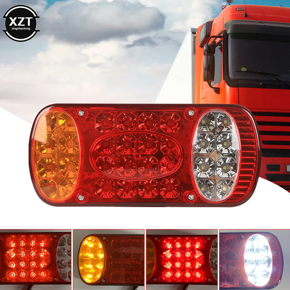 12V 24V Truck Rear Brake Lamp LED Trailer Turn Signal Running Lights Taillights Stop Warning Indicator Lorry Van Car Accessories