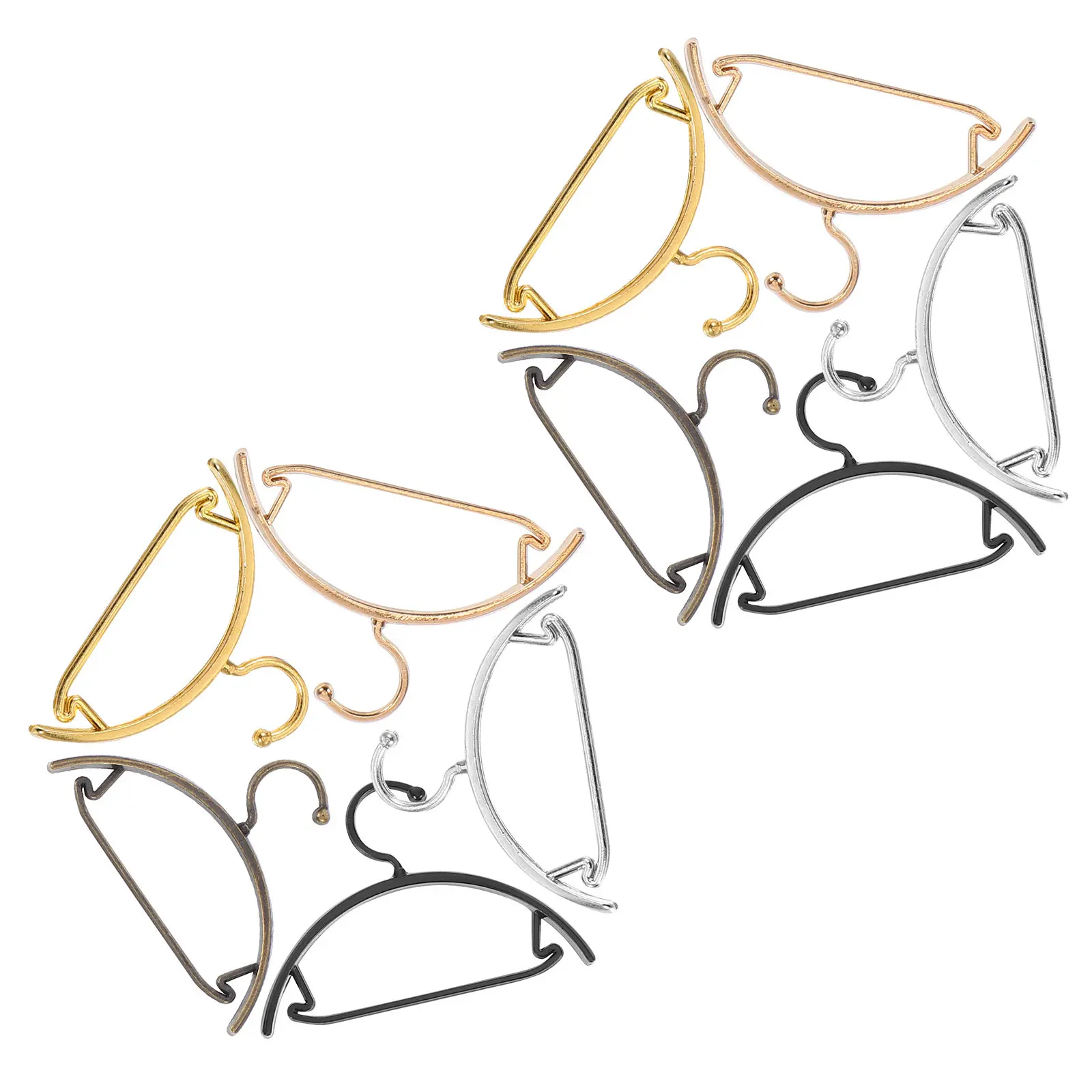 

10Pcs Miniature Metal Clothes Hangers for Dollhouse Miniature Accessories Clothing Display Photography Props Dollhouse Wardrobe