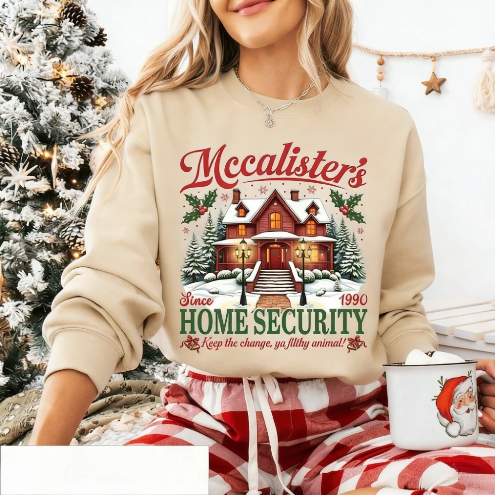 Retro McCallister Home Security Clothing Christmas Movie Sweatshirt Home Alone Kevin Top Xmas Men Women Casual Crewneck Pullover