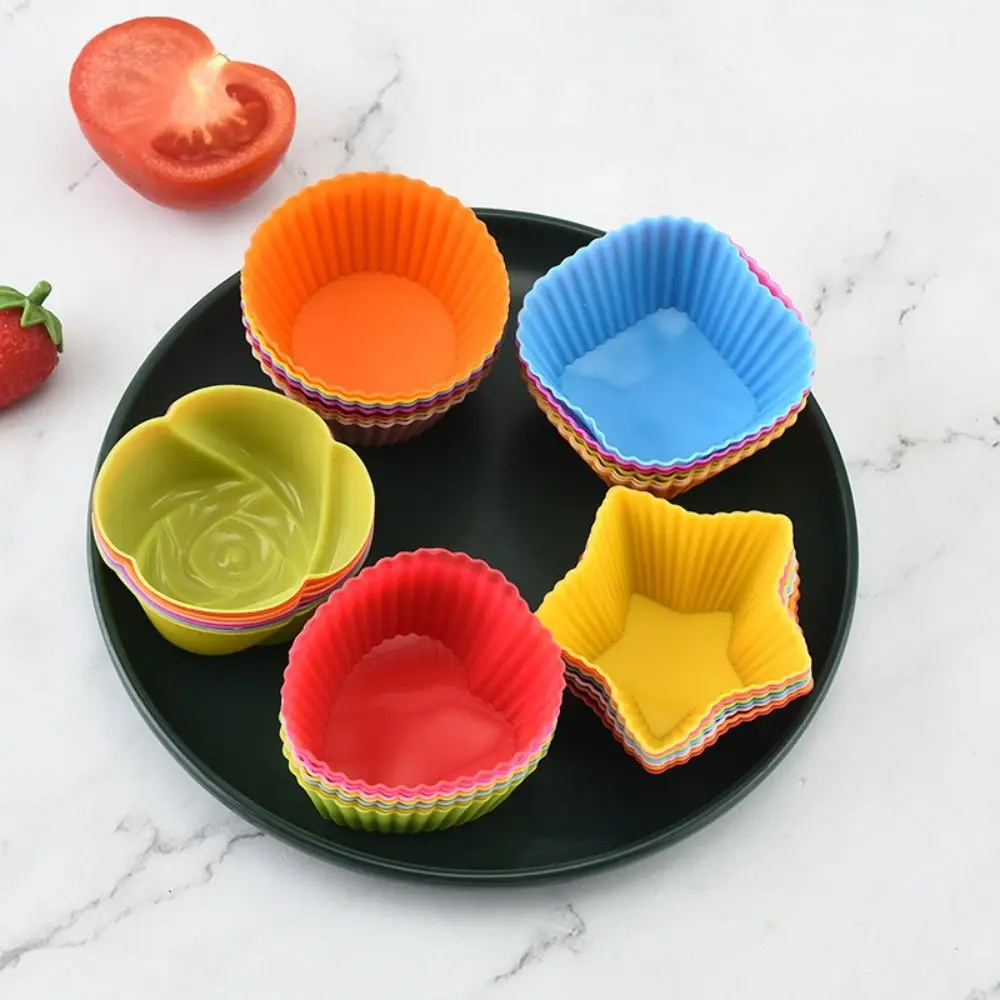 6 Pcs/Set Silicone Muffin Cup High Temperature Resistant Mini Cake Cup Mold DIY Dessert Baking Tools Wedding Birthday Supply