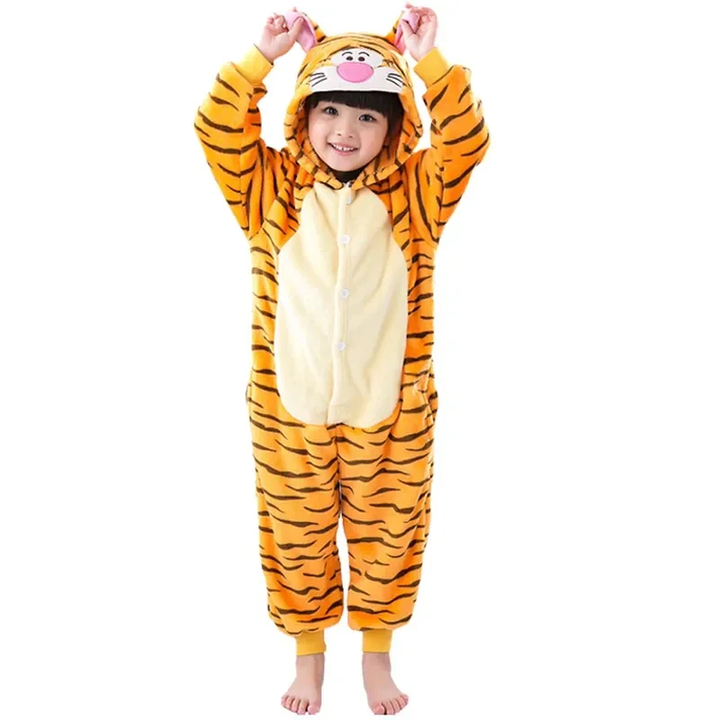 Kigurumi bambini unicorno panda animale pigiama di flanella set bambini bambino cartone animato tutine ragazze ragazzi costumi cosplay festa di Natale