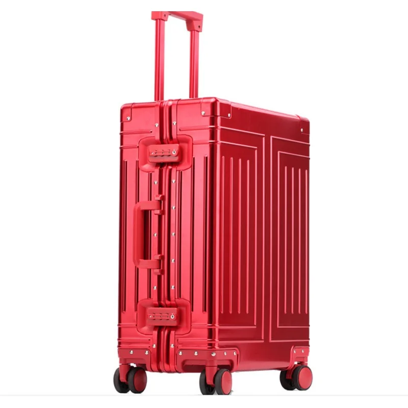 New All Aluminum Magnesium Alloy Trolley Box Universal Wheel Metal Suitcase Male And Female Student Business Travel Suitcase