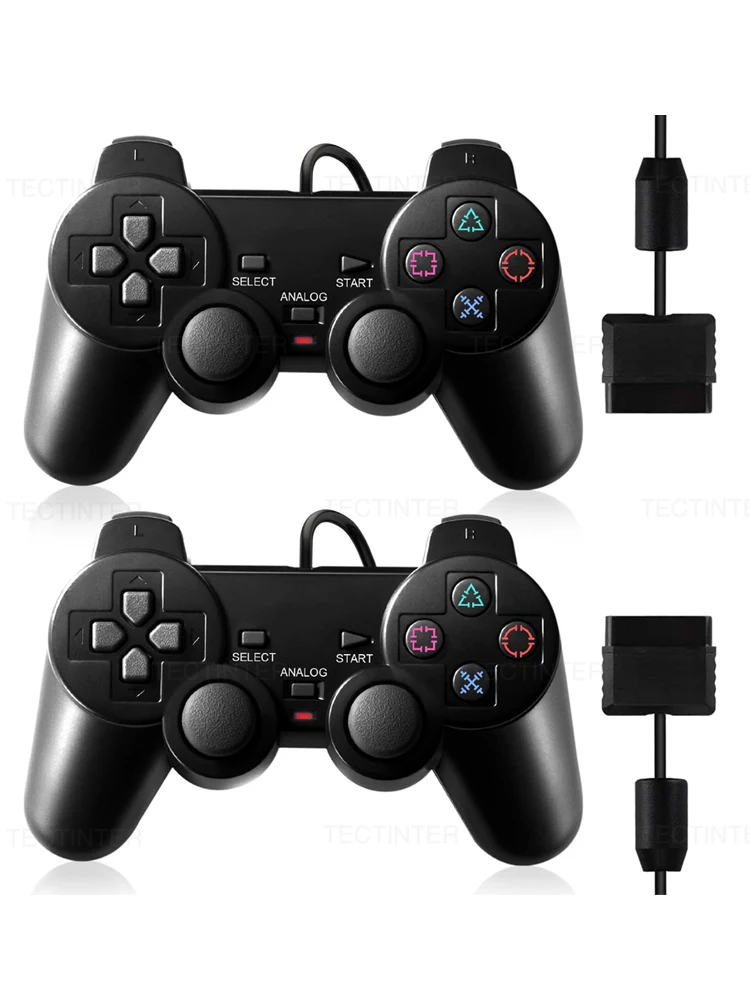 Przewodowy kontroler do Sony PS2, gamepady do joysticka Playstation 2, wibracyjny joypad, przewodowy USB kontroler do PC, akcesoria. — 2