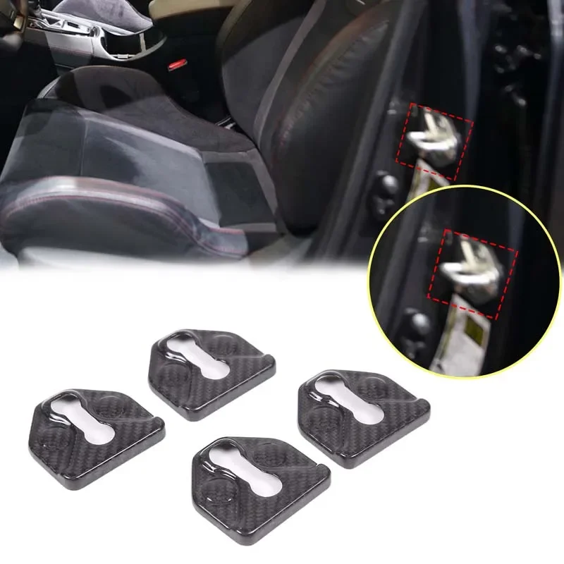 For Subaru WRX Manual Transmission 2022+ Real Carbon Fiber Car Door Lock Protector Latches Stopper Covers Trim Car Accessories