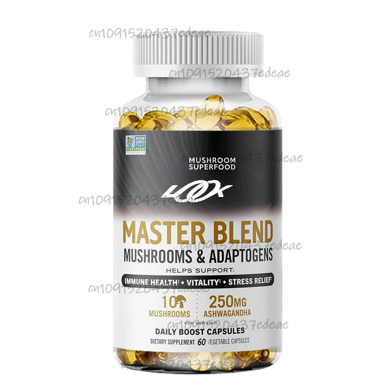 

Mix Mushrooms and Adapt to Original Capsule Supplements 60 Pills of 10 Mushroom Compounds for Immune Health and Best Health