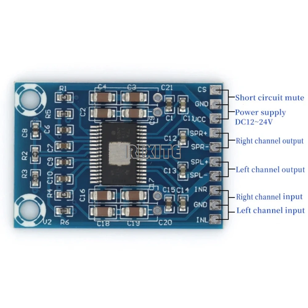1-10 Uds TPA3116D2 XH-M562 50W + 50W 2,0 canales placa amplificadora de potencia de Audio estéreo Digital DC 12-24V