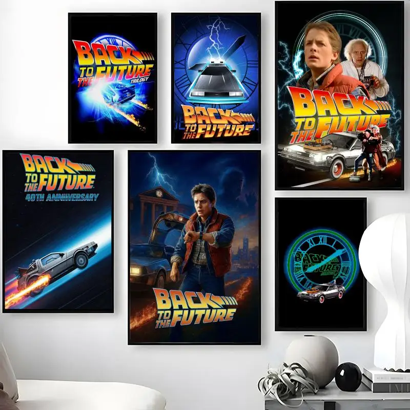 B-Back To T-The Future Poster Waterproof Self-Stick Wall Art