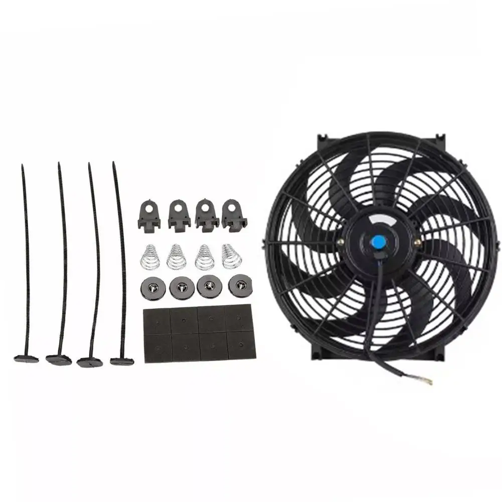 

14 Inch Fan 12V Cooling Kit Easy Installation High Airflow Efficiency Low Noise Operation Car Maintenance For Radiator