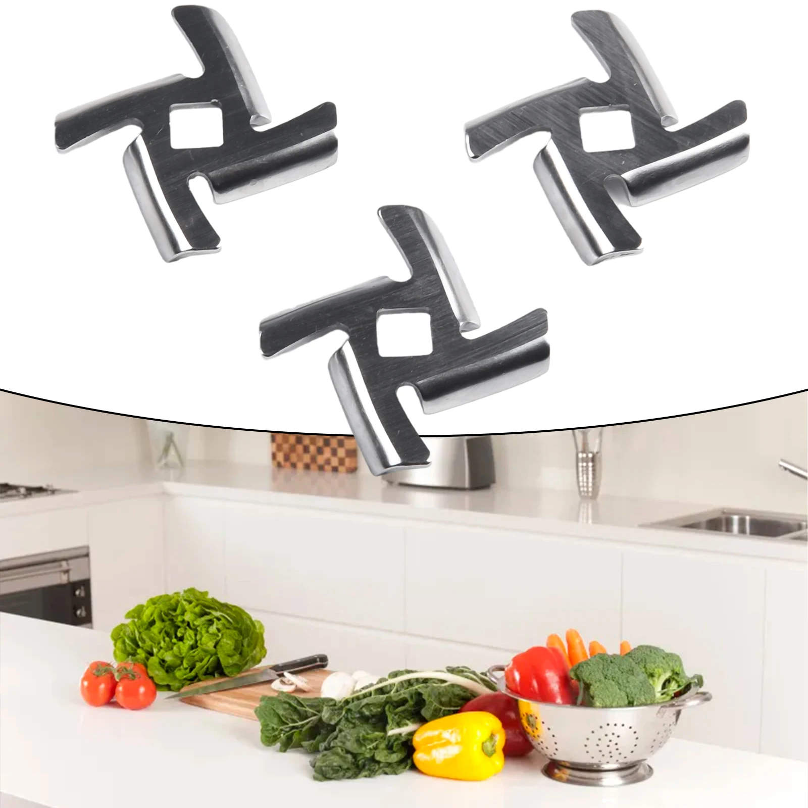 1/3pcs Meat Grinder Parts Blade Stainless Inner Hole 8mm For MGB Series Meat Grinder Kitchen Accessories Spare Parts