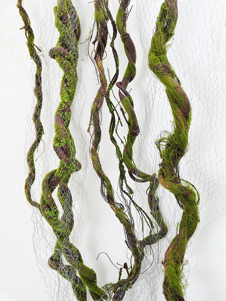 Wall Hanging Artificial Large Cherry Tree Trunk Branches Fake Creeper Plants With Moss Twig Vine Liana Garden Outdoor Home Decor