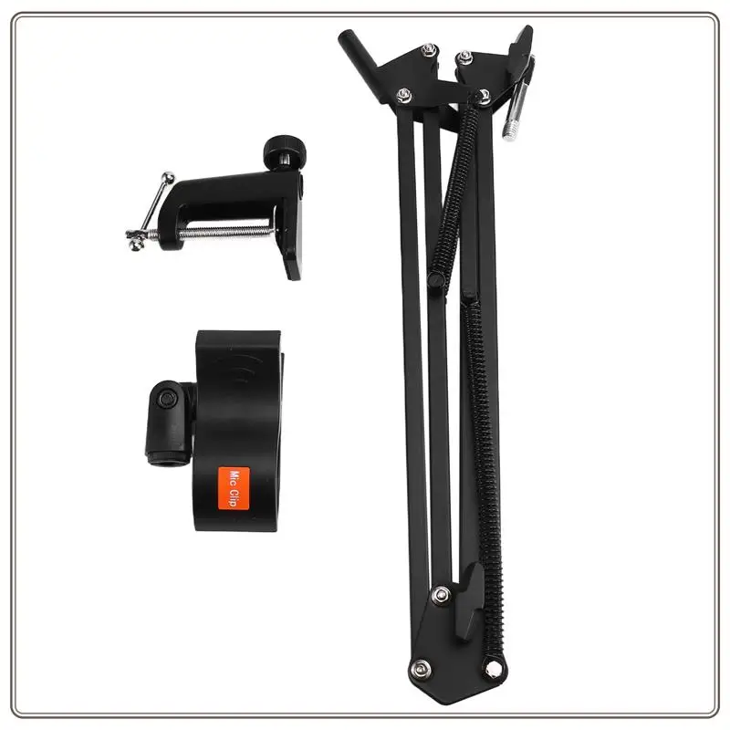 Надежная регулируемая подвесная штанга для микрофона, ножничная подставка для записи голоса, подставка для микрофона для вещания, регулируемый микро