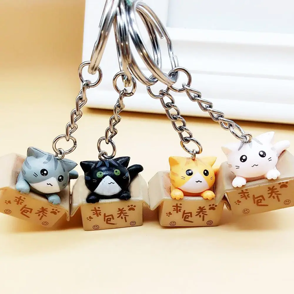 

1 pcs Cute Personality Decorations Little Cat Ornaments For Men Women Keychain Bag Charm Pendant Key Ring