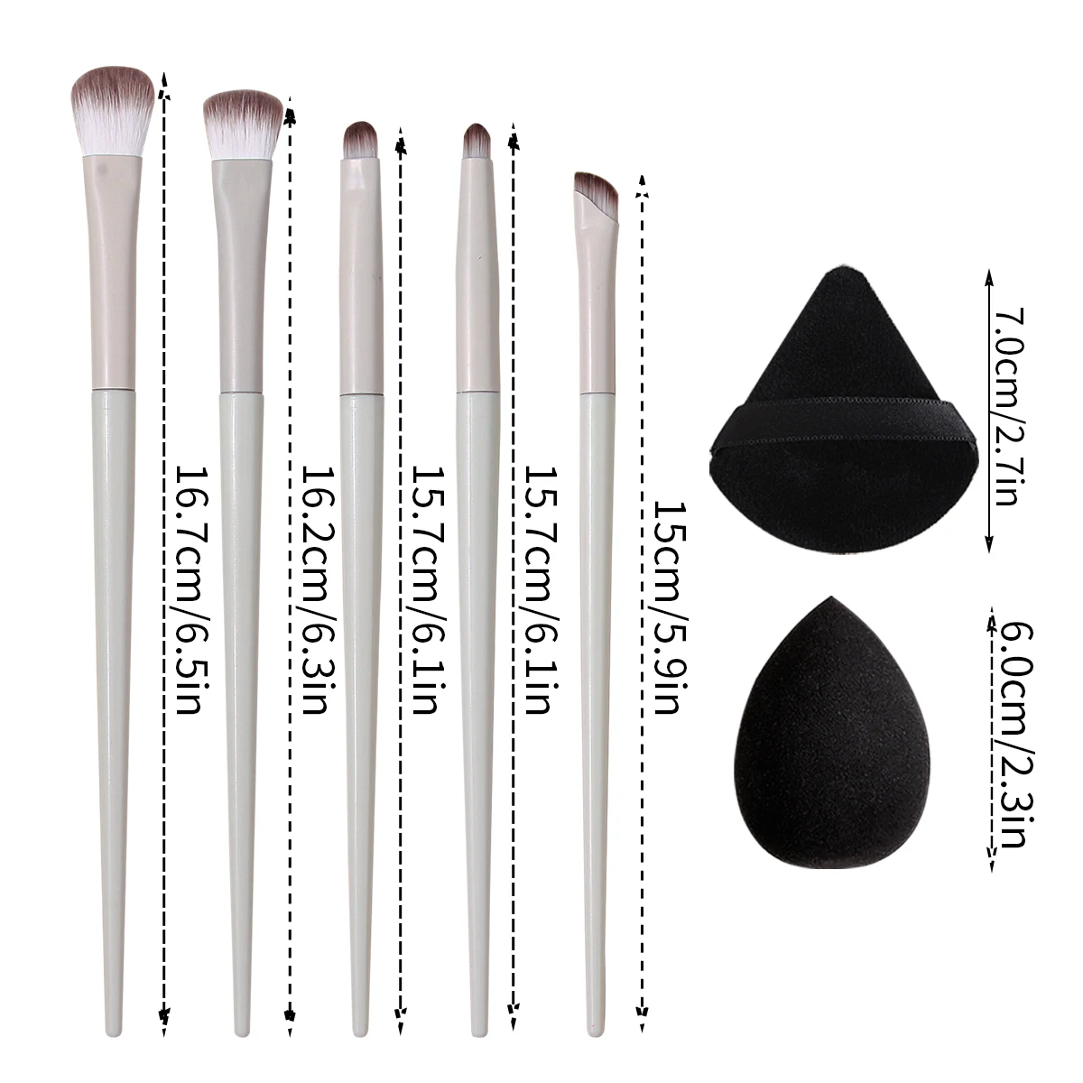 9 Stück ultra dünne Augenbrauen Pinsel Set abgewinkelt Präzision Eyeliner Make-up Pinsel, synthetische Borsten schräg Lidschatten Augenbrauen Tintin