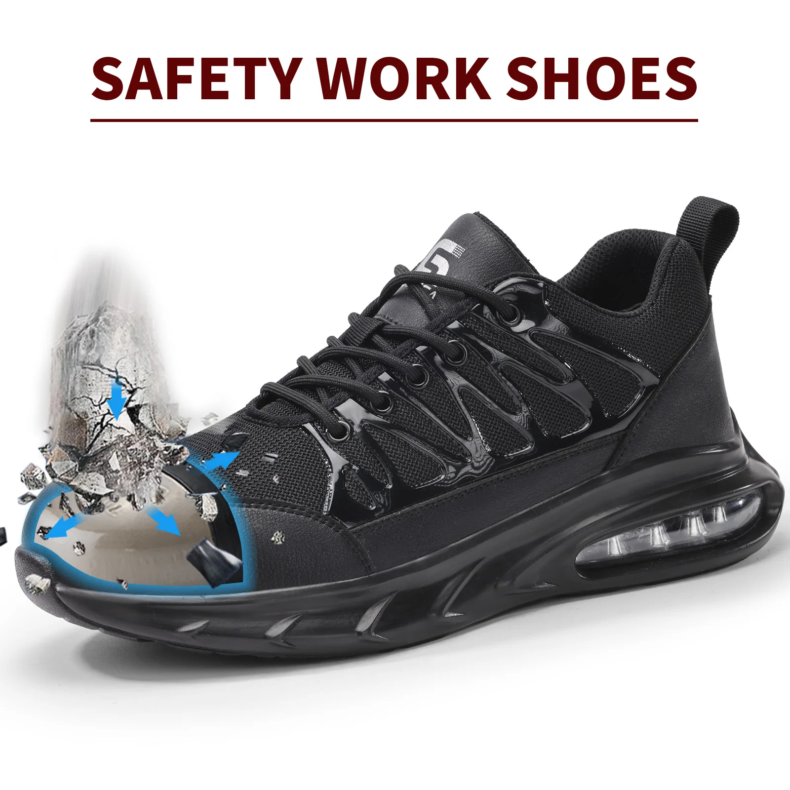 Men's Safety Shoes Anti-Smashing Anti-Piercing Ultra Light PU Sole Breathable Comfortable Four Seasons Work Protective Shoes