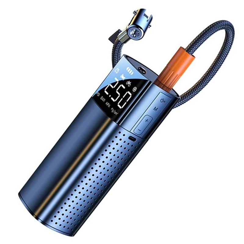 BAAG-1 Juego de bomba de inflado de coche inteligente inalámbrica, iluminación de carga de inflado de neumáticos de coche portátil pequeño