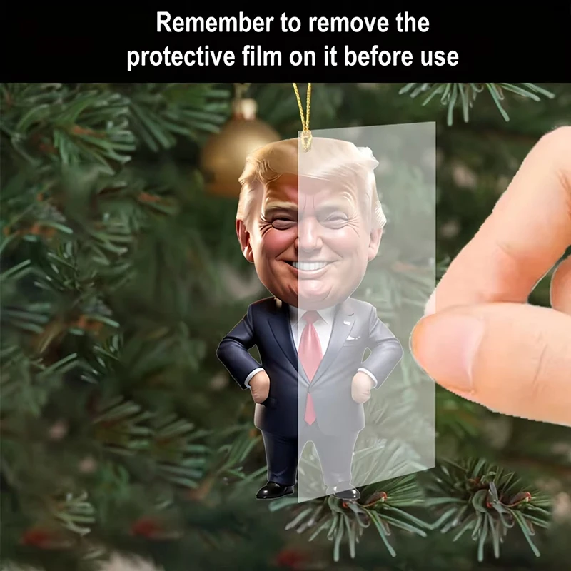 Cartoon Trump Pendant Acrylic Material Funny and Interesting Cartoon Pendant Suitable For Christmas Tree Cars Holiday DIY Gift