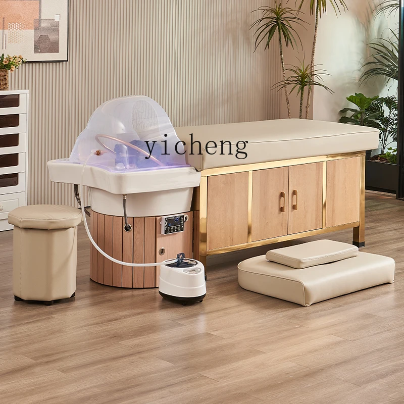 

ZK shampoo bed speed hot water heater integrated barber shop special ceramic basin head treatment water circulation fumigation