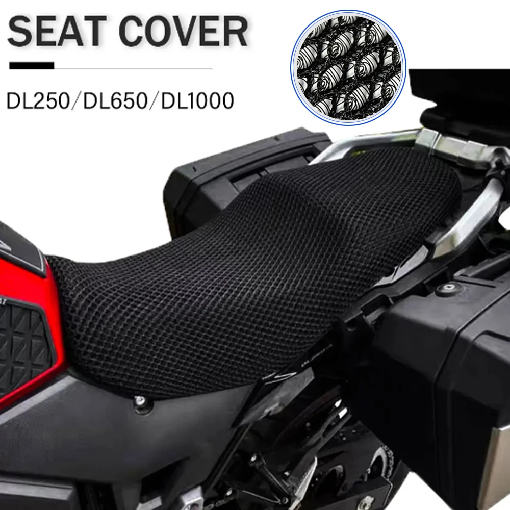 For Suzuki V-Strom VStrom DL1000 DL650 DL250 DL 650 Motorcycle Anti-Slip 3D Mesh Fabric Seat Cover Breathable Waterproof Cushion