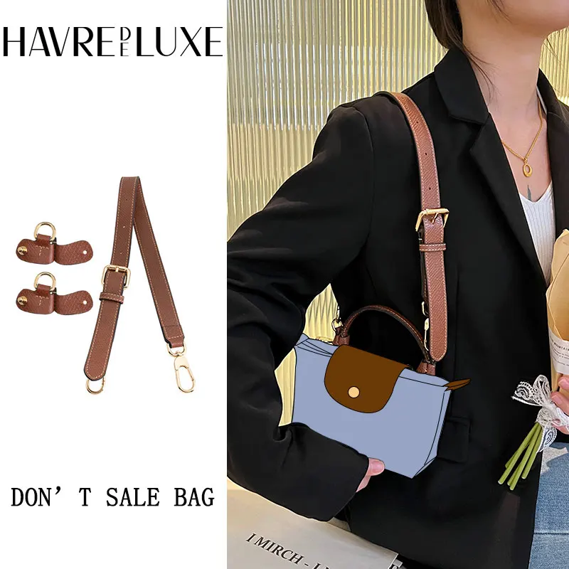 HAVREDELUXE Bag Shoulder Strap For Longchamp Mini Bag Underarm Strap Wide Strap No Punching Modification Accessories