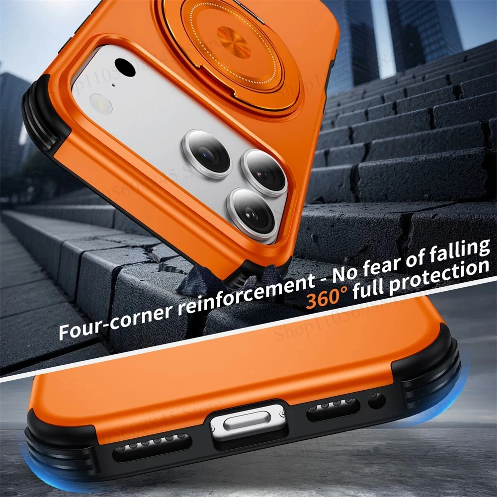 Heavy Duty Military Grade Shockproof Magnetic Case for IPone18 17 16 15 14 13Pro Max Magnetic Car Mount Rugged Protect Cover view 5