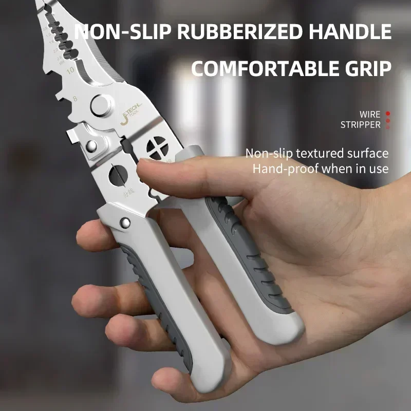 YLONDAO Wire Stripper Wire Puller Cutter Multifunctional Labor-Saving Repair Scissors Wire Stripping Crimping Pliers Hand Tool