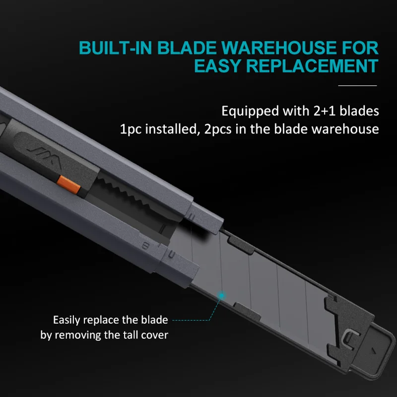 Jimihome 0.79 polegada snap fora da lâmina retrátil caixa de papel cortador faca utilitário faca de bolso ferramentas de fornecimento de escola de aço carbono