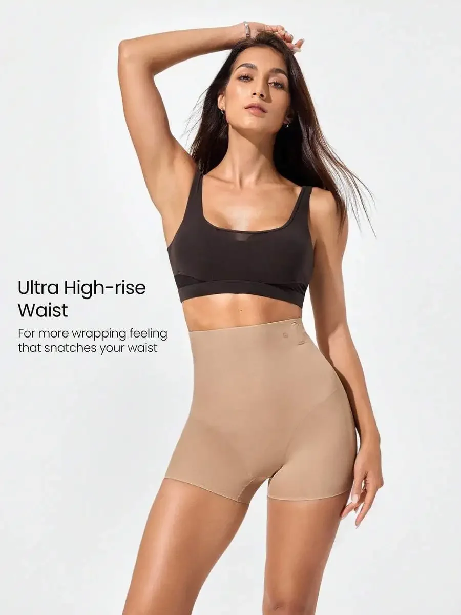 

Ultra High-Rise Boyshorts With Removable Hip Pads Tummy Control Sweat Wicking