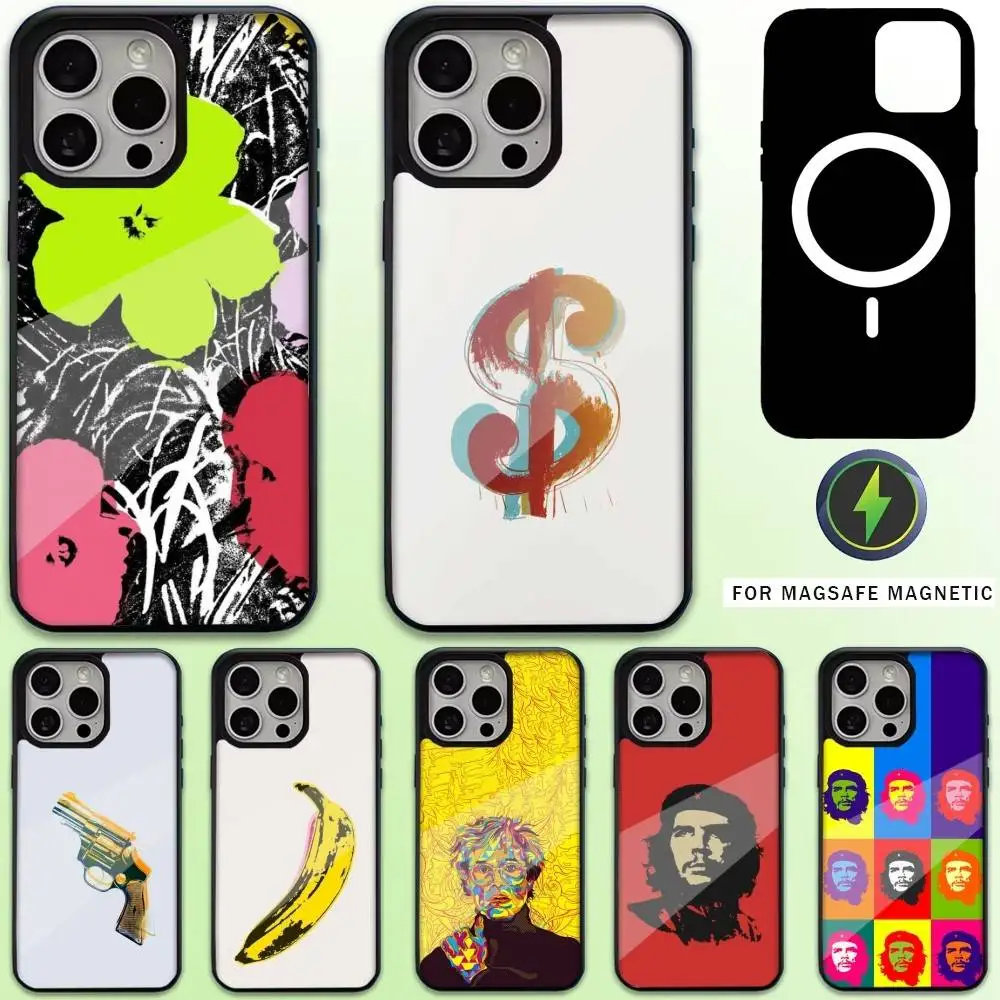 

A-Andy W-Warhol Art Phone Case For iPhone17,16,15,14,13,12,11 Plus,Pro Max Magnetic For Magsafe Wireless Charging