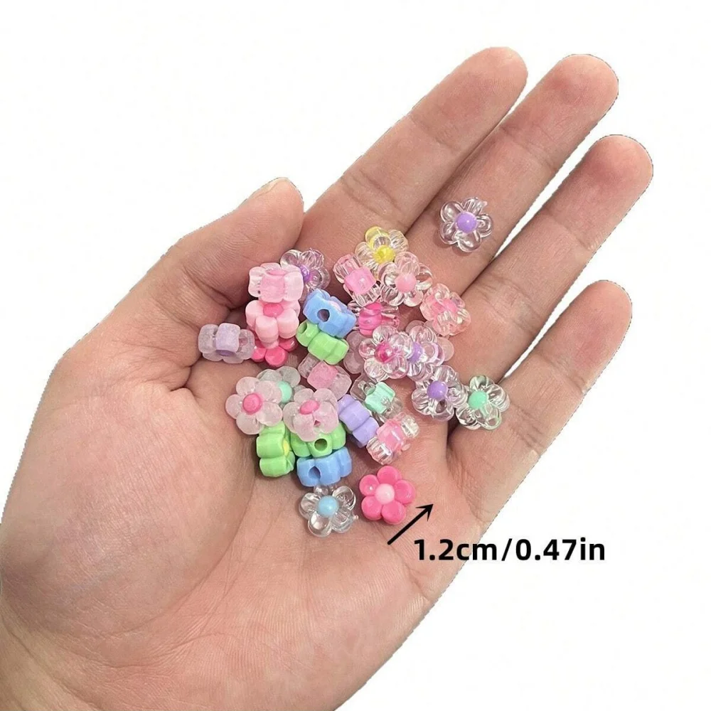 12mm 200/100pcs Random color mixing Flower Acrylic Beads Matter Mix Color For Jewelry Making Dly Handicrafts Business Supplies image 4
