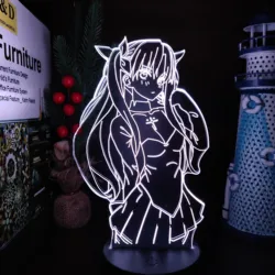 Fate/Stay Night Tohsaka Rin Anime 3D LED Illusion Lamp Nightlights Lampara for Home Decor Table Lamp Collector Color Changing