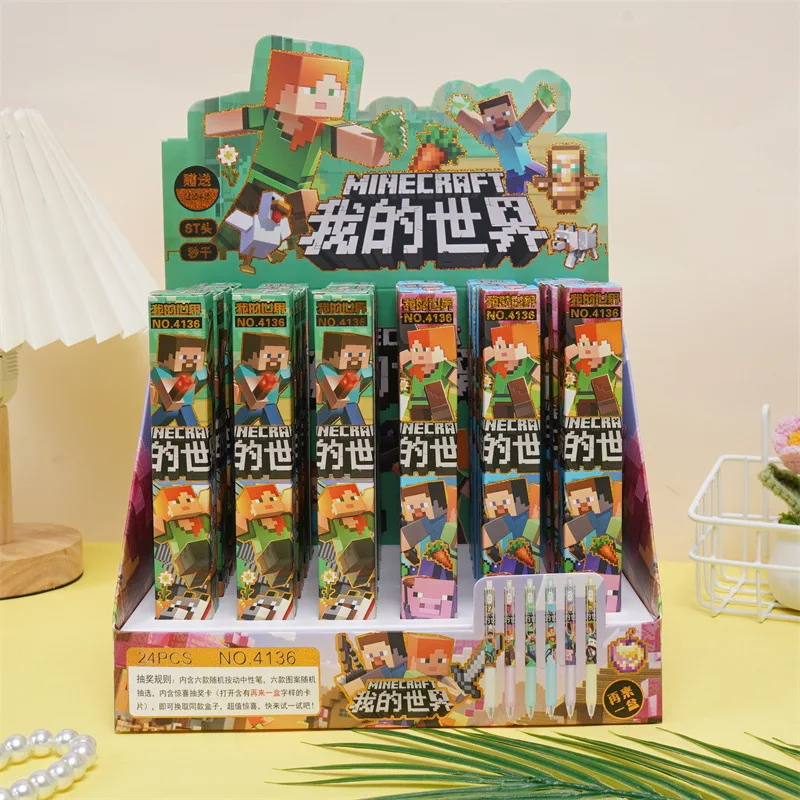 

Pixel Game-themed Boys Girl New Black Marker Pen Minecrafted Pen Student Children Cartoon Gel Pen Birthday Gifts School Supplies