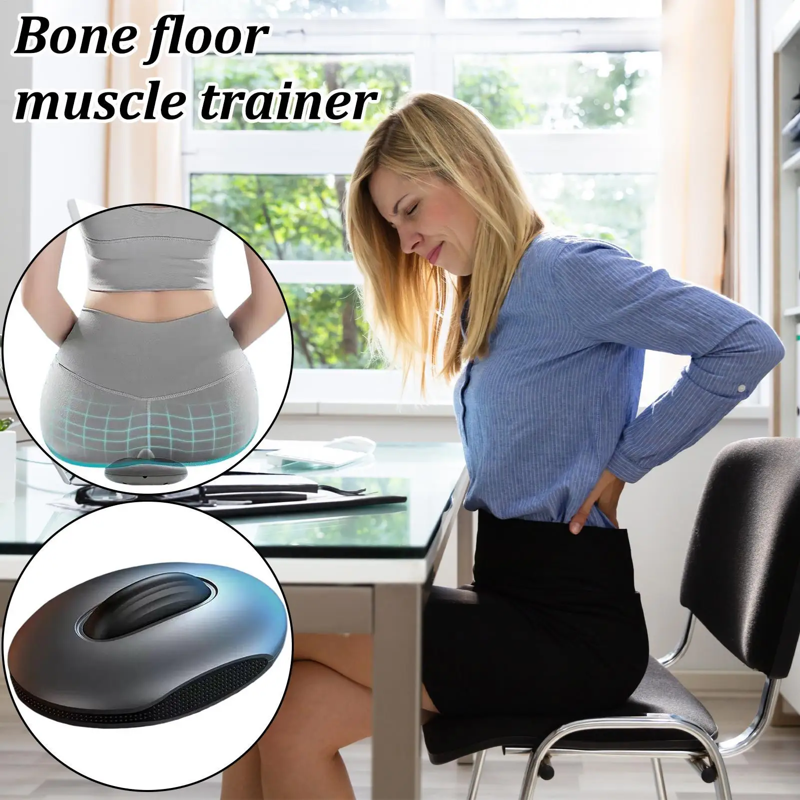 مدرب كهربائي مريح لأرضية الحوض - مقوي عضلات الكمبيوتر للنساء والرجال، الاسترخاء، وتمارين التمارين في المنزل