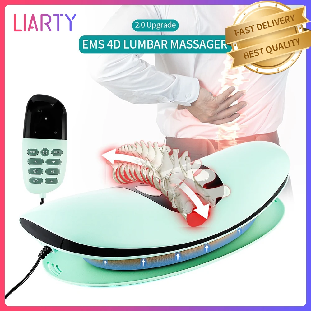 Rechargeable Lumbar Massager Waist Pain Relief Relaxation Heating Vibration Massage  Relax Back Muscle Relieves Body Fatigue