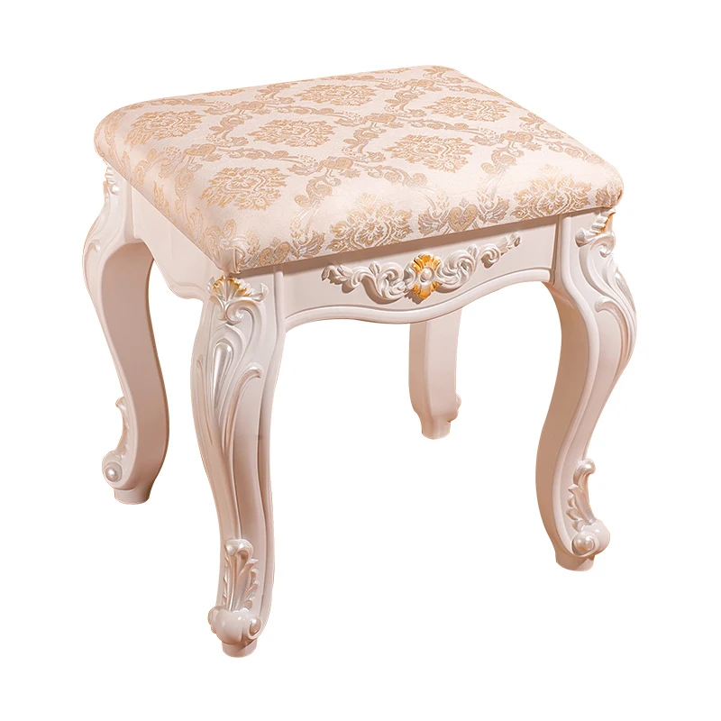 

Comb dressing table stool chair modern simple fabric North American European manicure stool solid wood pastoral bedroom shoe cha