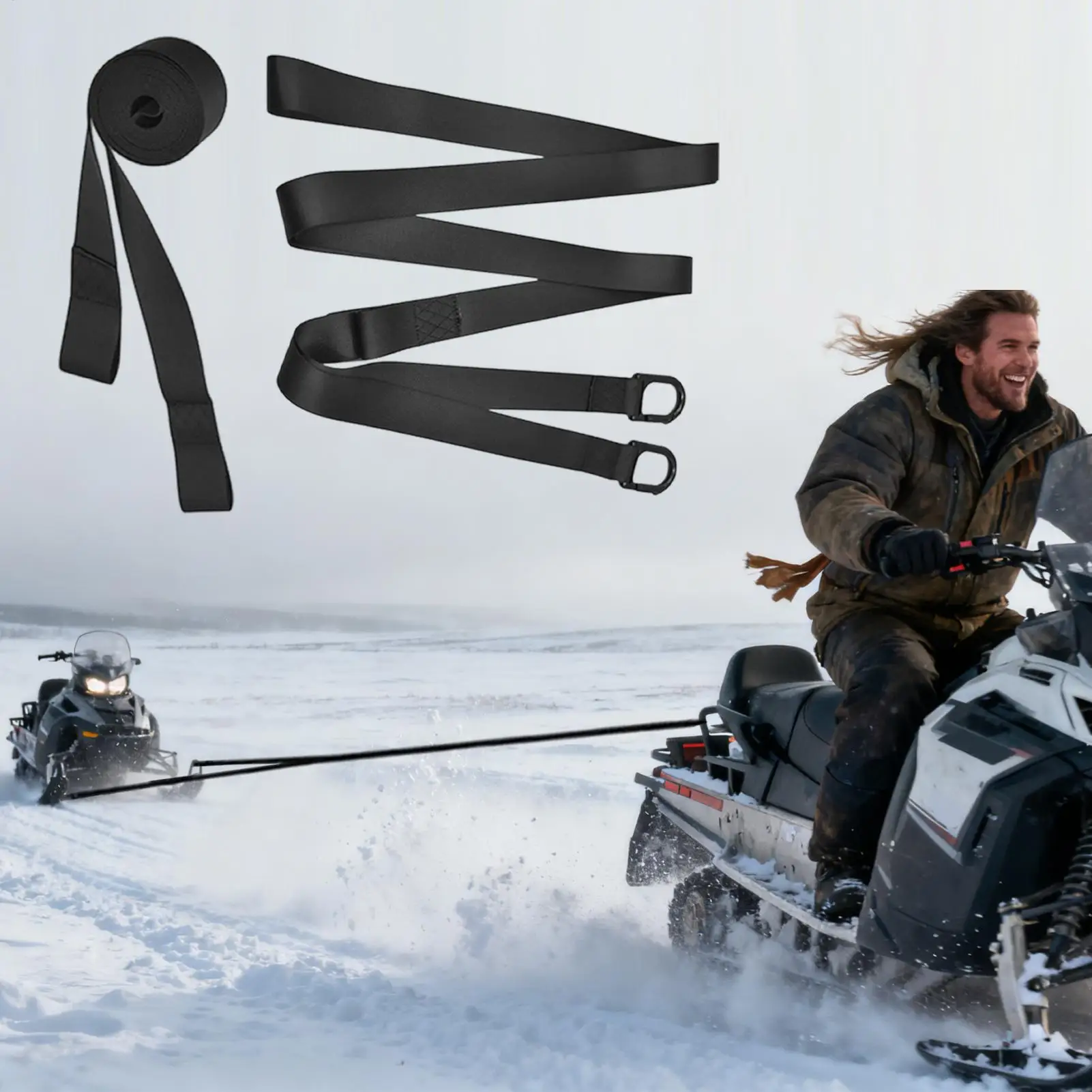 

Universal Vehicle Tow Strap Heavy Duty Recovery Rope Emergency Towing Kit for Car Truck Snowmobile, Off-Road Adventure & Winter