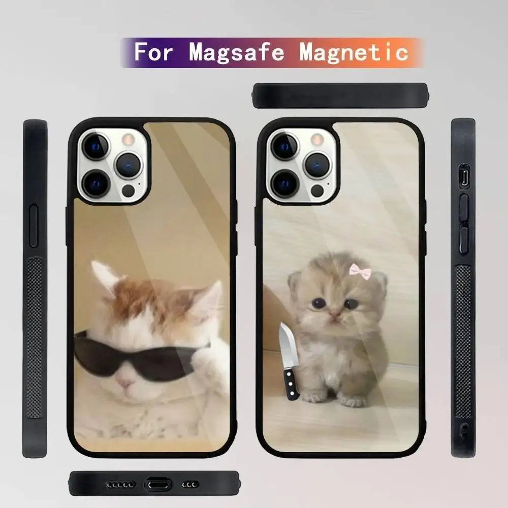 

Cat Memes Phone Case For iPhone 16,15,14,13,12,11,Plus,Pro,Max Mini Magsafe Magnetic Wireless Charging