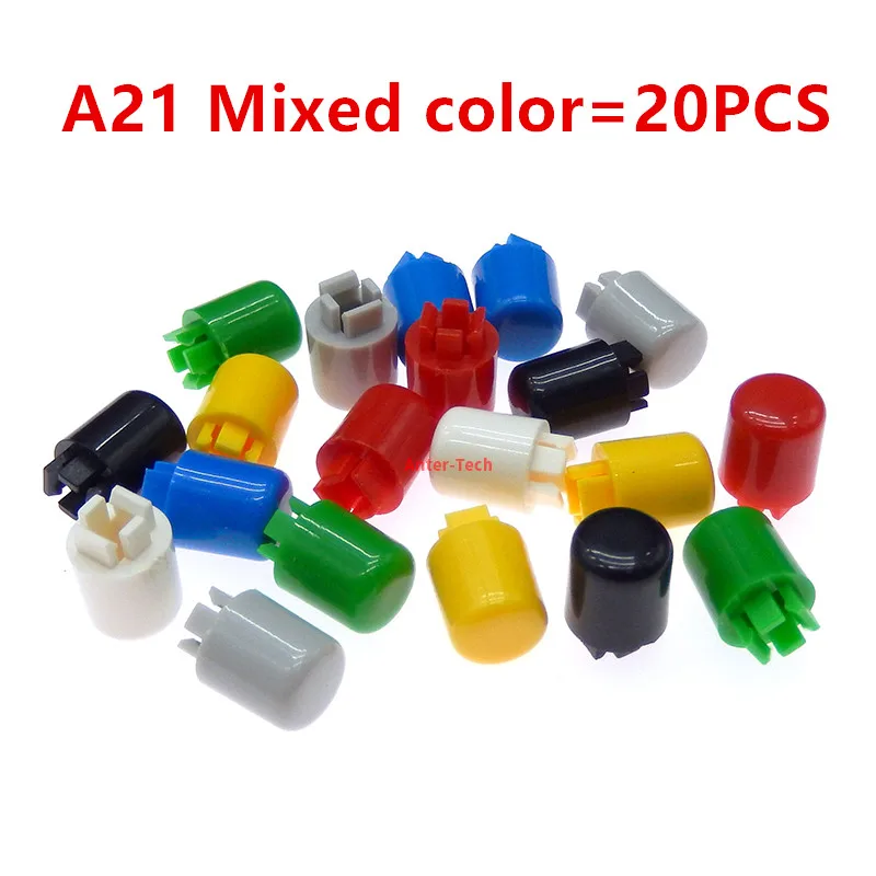 20pcs A21 key cap Round button switch cover button cap for B3F-4055 12*12* 7.3mm square head touch key cap Coloured plastic cove