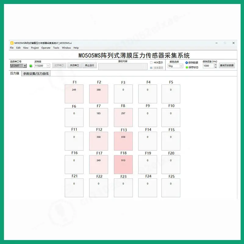 5x5 Matrix Flexible Thin‑Film Pressure Sensor M0505MS Force Distribution Measurement Sensing Module DIY Electronic Kit