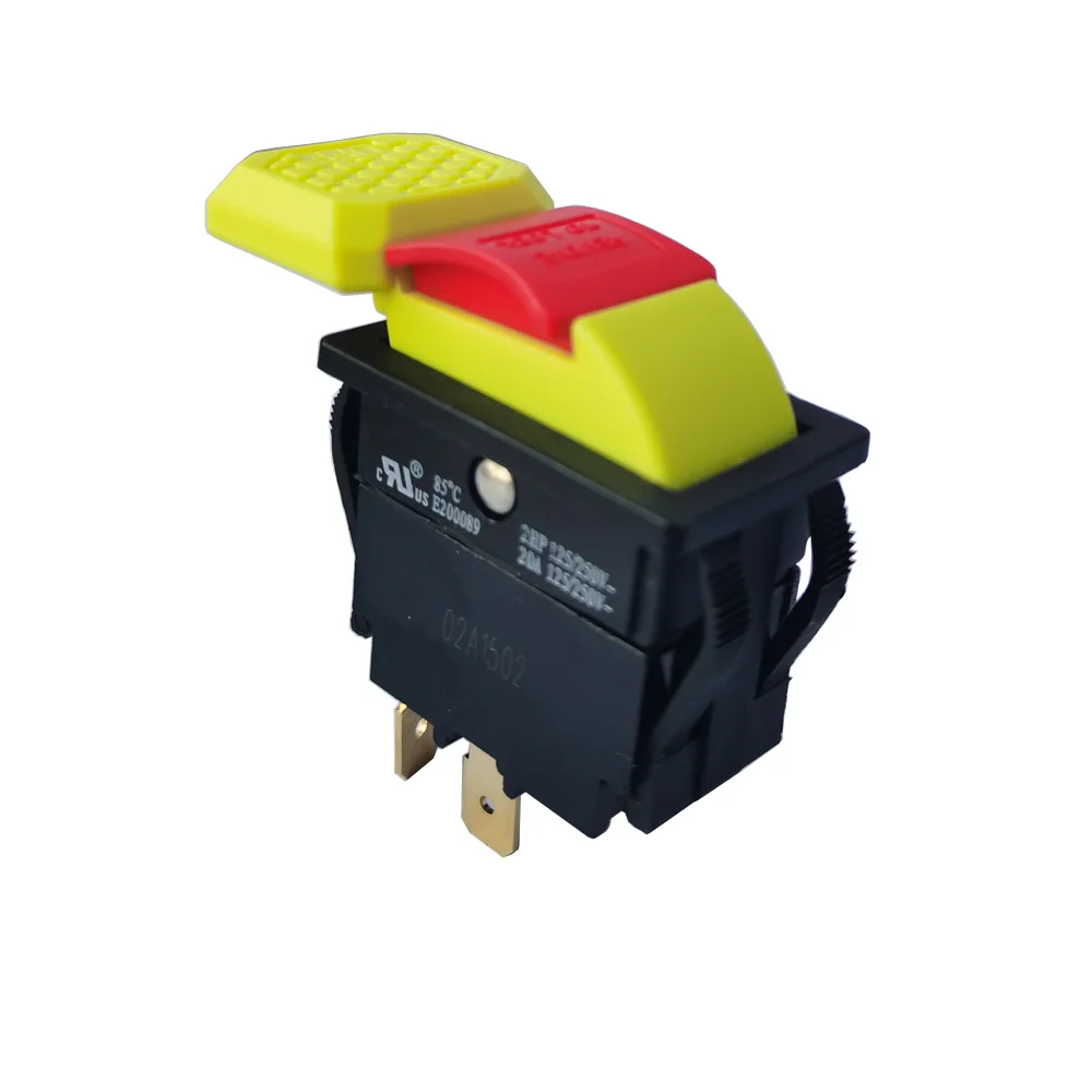 HY18-XX 4-контактный 20A 2HP 125V Вкл. Выкл. Ключевой переключатель Кнопочный однопозиционный переключатель для электроинструментов