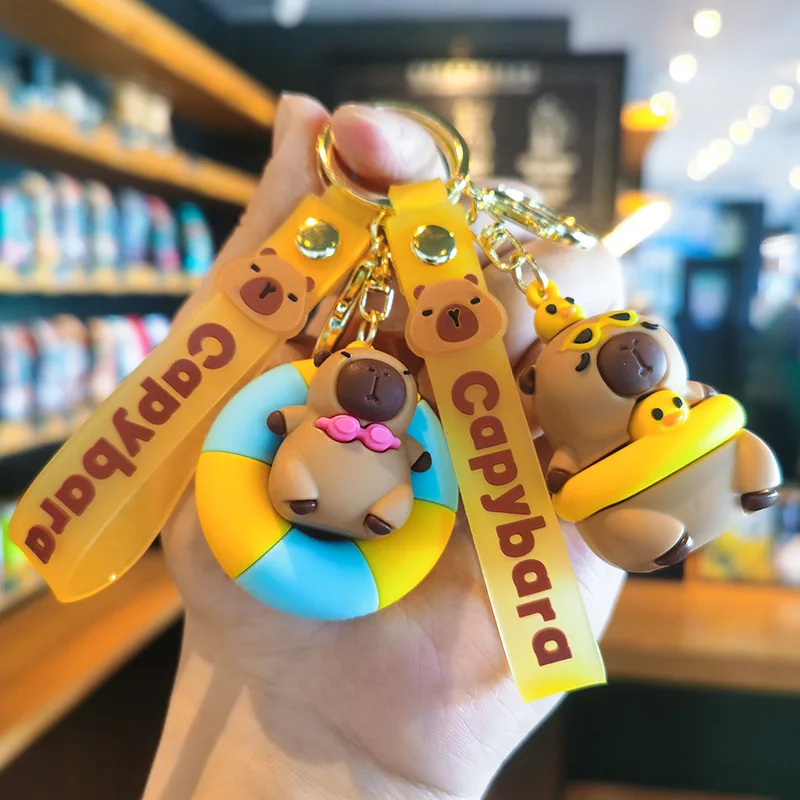 

Creative Cute Capybara Keychains for Car Keychain Anime Cartoon Capibala Women Doll Keyring Charm Holiday Gifts Jewelry Fashion