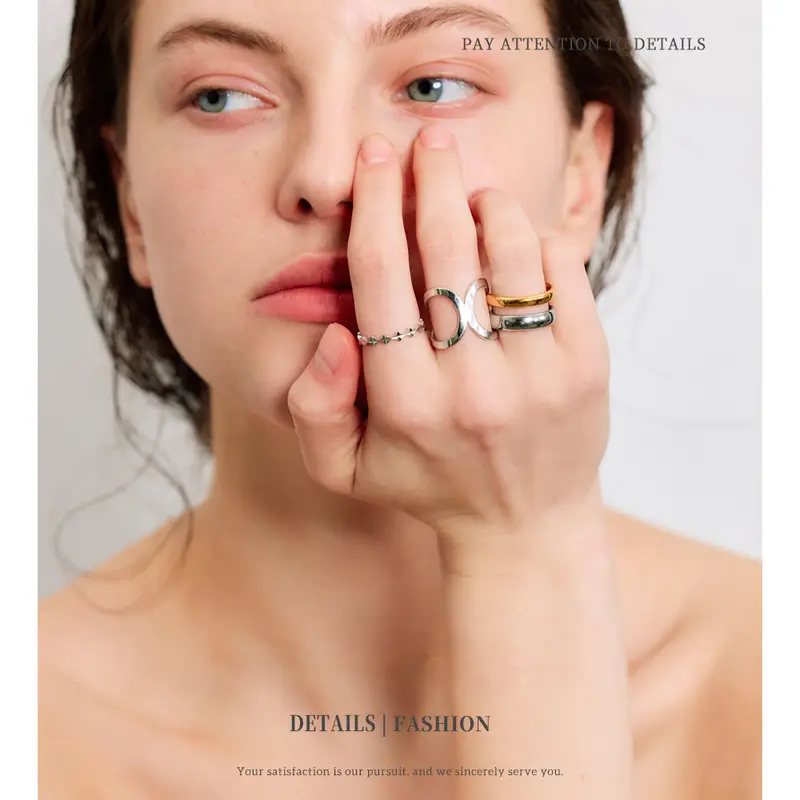 NiNice Rings Stainless Steel Jewelry Original Geometric Simplicity Fashionable Design Jewelry Accessories Gifts New Wholesale - Image 6