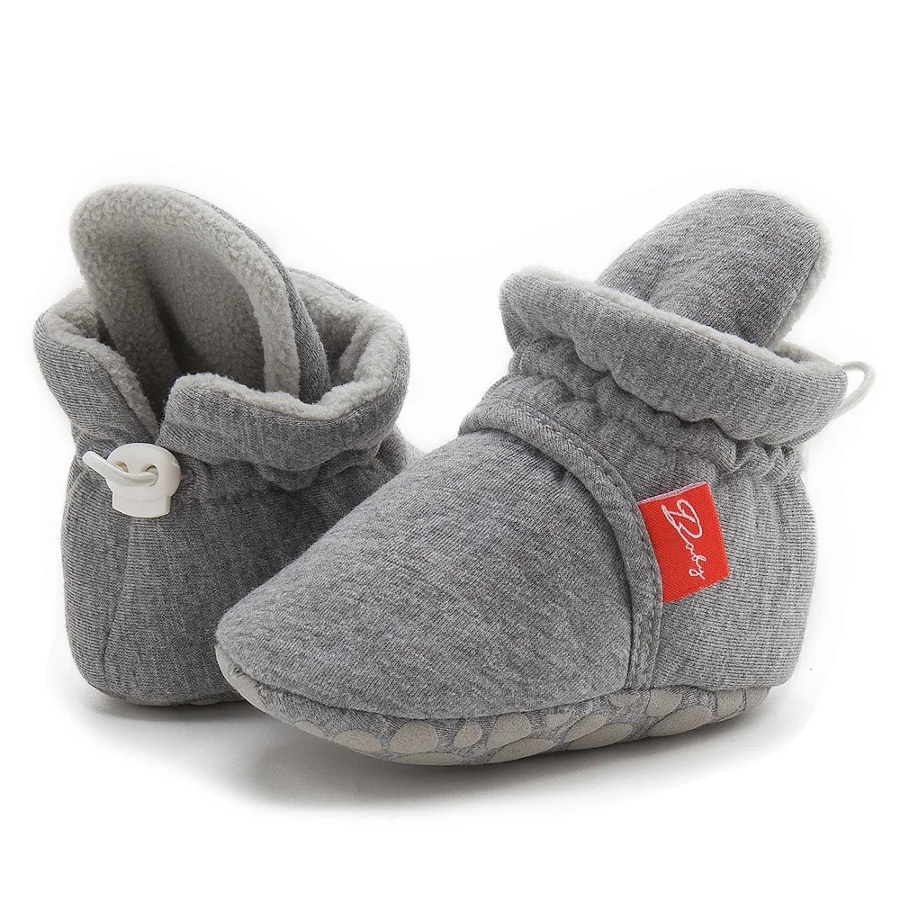 Meckior Winter Baby Boy Girl Socks Shoes Baby Booties Easy Wear Tight Infant Newborn Walking Fluff Warm Moccasins Zapatos Bebe