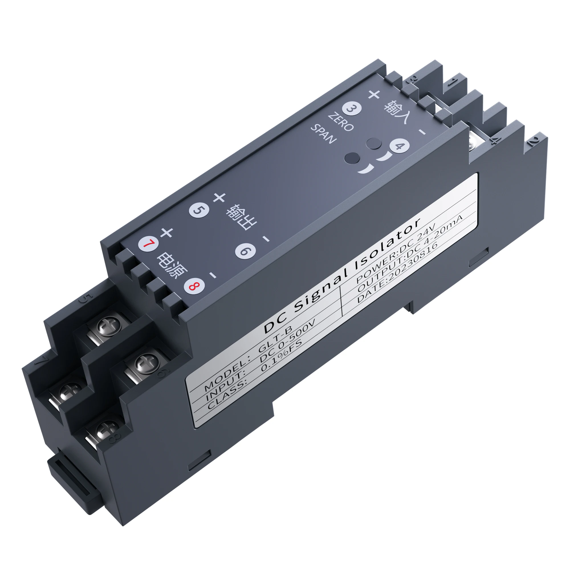 GLT-B Kleine signaalomzetter -10A -10A -2000V -2000V naar 4-20mA 0-10V 0-5V RS485 Signaalisolator DC24V Analoge signaalzender