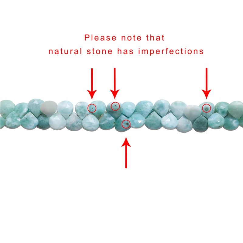 Natural Stone Larimar Flat Drop Faceted Beads 8-9x9-10MM For Jewelry Making Diy Bracelet  Necklace