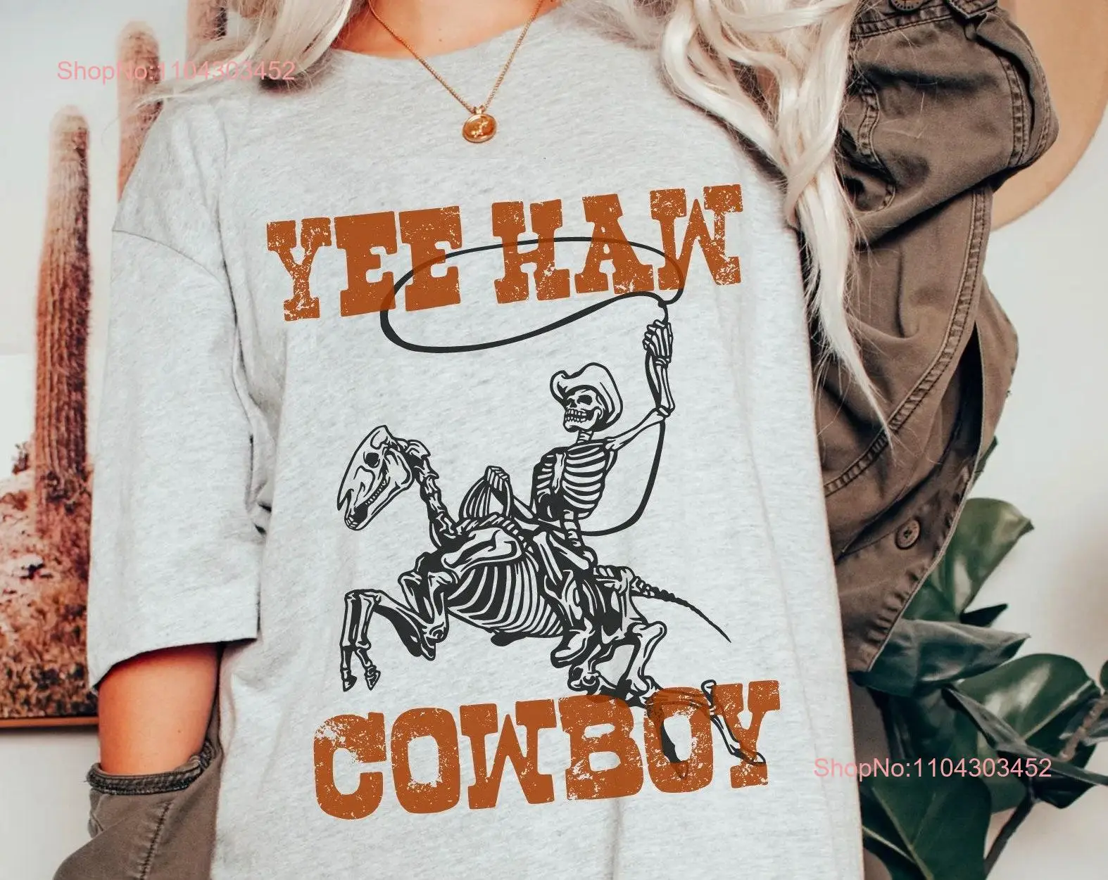 Skeleton Cowboy T Shirt Yeehaw Western Yee Haw Wild West Nashville Country Music Texas Rodeo Boho Clothes